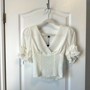 Brand New!! Cute chic white top!